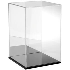 Plymor 840003107227 Clear Acrylic Case With Black Base Mirror Back 10 Inch W X D 15 H