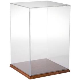 Plymor 840003107258 Clear Acrylic Display Case With Hardwood Base 10 Inch W X D 15 H