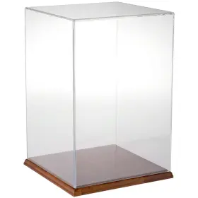 Plymor 840003107258 Clear Acrylic Display Case With Hardwood Base 10 Inch W X D 15 H