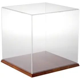 Plymor 840003107333 Clear Acrylic Display Case With Hardwood Base 12 Inch X