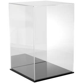 Plymor 840003107364 Clear Acrylic Case With Black Base Mirror Back 12 Inch W X D 18 H