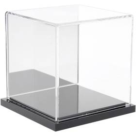 Plymor 840003107609 Clear Acrylic Display Case With Black Base Mirror Back 4 Inch X
