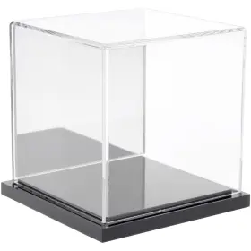 Plymor 840003107609 Clear Acrylic Display Case With Black Base Mirror Back 4 Inch X