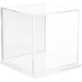 Plymor 840003107616 Clear Acrylic Display Case With Base Mirror Back 4 Inch X