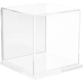 Plymor 840003107616 Clear Acrylic Display Case With Base Mirror Back 4 Inch X