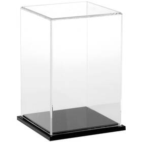 Plymor 840003107647 Clear Acrylic Display Case With Black Base 4 Inch W X D 6 H