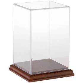 Plymor 840003107692 Clear Acrylic Display Case With Hardwood Base 4 Inch W X D 6 H