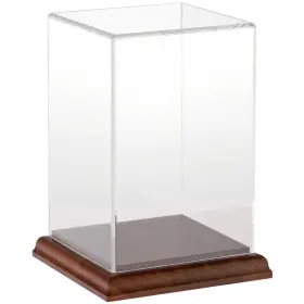 Plymor 840003107692 Clear Acrylic Display Case With Hardwood Base 4 Inch W X D 6 H
