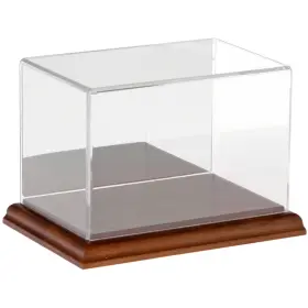 Plymor 840003107746 Clear Acrylic Case With Hardwood Base Mirror Back 6 Inch W X 4 D H