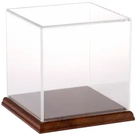 Plymor 840003107876 Clear Acrylic Display Case With Hardwood Base 6 Inch X