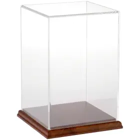 Plymor 840003107937 Clear Acrylic Display Case With Hardwood Base 6 Inch W X D 9 H