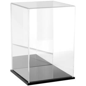 Plymor 840003107968 Clear Acrylic Case With Black Base Mirror Back 8 Inch W X D 12 H