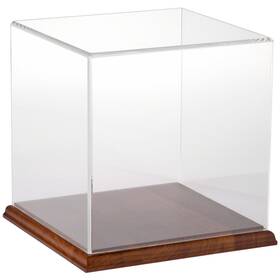 Plymor 840003108057 Clear Acrylic Display Case With Hardwood Base 8 Inch X
