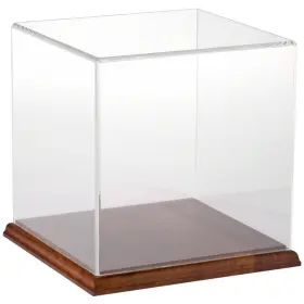 Plymor 840003108057 Clear Acrylic Display Case With Hardwood Base 8 Inch X