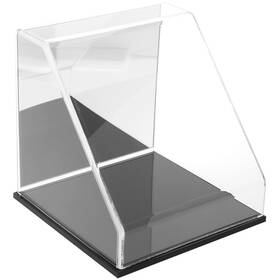Plymor 840003108224 Clear Acrylic Slant Front Case With Black Base Mirror Back 10 Inch X