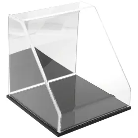 Plymor 840003108224 Clear Acrylic Slant Front Case With Black Base Mirror Back 10 Inch X