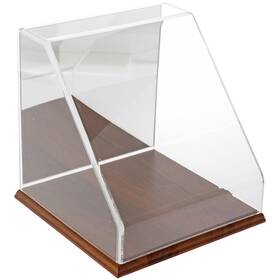 Plymor 840003108248 Clear Acrylic Slant Front Case With Hardwood Base Mirror Back 10 Inch X10