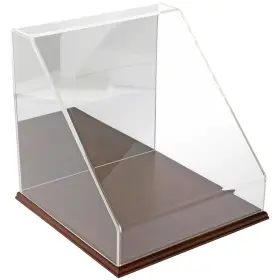 Plymor 840003108309 Clear Acrylic Slant Front Case With Hardwood Base Mirror Back 12 Inch X12