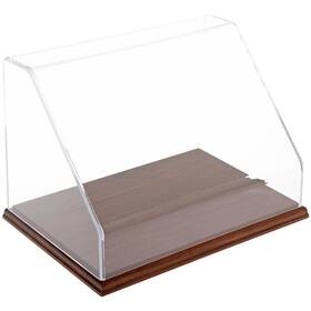 Plymor 840003108378 Clear Acrylic Slanted Front Case With Hardwood Base 12 Inch W X 8 D H