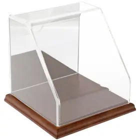 Plymor 840003108545 Clear Acrylic Slant Front Case With Hardwood Base Mirror Back 6 Inch X
