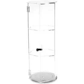 Wx8.25 Plymor 840003113327 Acrylic Hexagonal Locking Case Rotating Base 2 Shelves 24 Inch Hx9.5 D Wx8.25 Plymor 840003113327 Acrylic Hexagonal Locking Case Rotating Base 2 Shelves 24 Inch Hx9.5 D