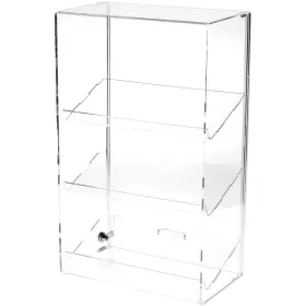 Plymor 840003114287 Acrylic Locking Case With Sliding Back 3 Shelves 21.75 Inch X 13.25 7.5