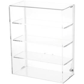 Plymor 840003116960 Acrylic Locking Case With Sliding Back 3 Shelves 12.75 Inch X 10.25 5