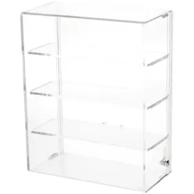 Plymor 840003116960 Acrylic Locking Case With Sliding Back 3 Shelves 12.75 Inch X 10.25 5