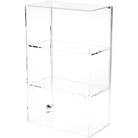 Plymor 840003117165 Acrylic Locking Case With Sliding Back 2 Shelves 21.75 Inch X 13.25 7.5