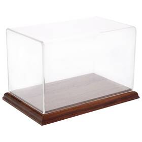 Plymor Abc8x5x5-wb Clear Acrylic Display Case With Hardwood Base 8 Inch X 5