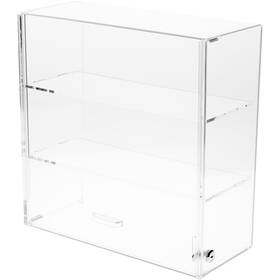 Plymor Ad2479 Acrylic Locking Case With Sliding Back 2 Shelves 16.5 Inch X 16.25 7