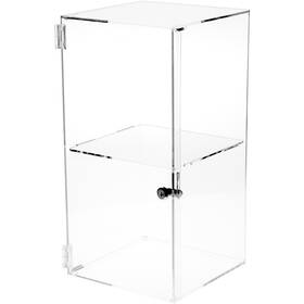 Plymor Ad2544 Clear Acrylic Square Locking Display Case 1 Shelf 20 Inch H X 10 W D