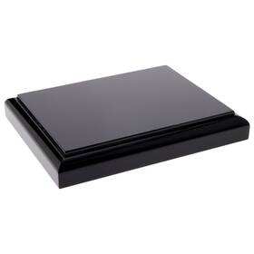 Plymor Ad3510b-12 Black Acrylic Rectangle Base With Ogee Edge 4.5 Inch W X 3.625 D 12 Pack