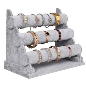 Polmart 684357466681 Black Long Velvet Bracelet/watches/jewelry T-bar Display Velve