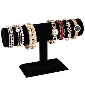Polmart B07tw38rst Black Long Velvet Bracelet/watches/jewelry T-bar Display Velve