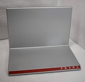 Prada 346815 Display Silver Grey And Red Shelf Hard Plastic Advertising