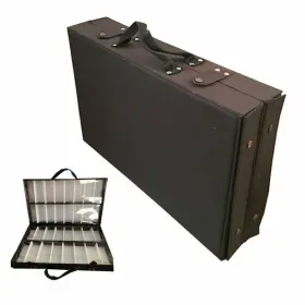 Preasion 762102917388 Used 32 Pairs Eyeglasses Display Case Foldable Eyewear Suitcase Storage Box