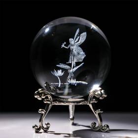Pu Jiang Jiang Xin Dian Zi Shang Wu You Xian Gong Si 445001143180 Hdcrystalgifts 2.3in 3d Laser Crystal Fairy With Dragonfly And Lotus Figurines C