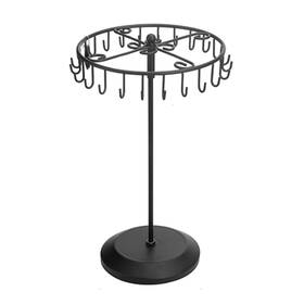 Qaeoity Hszt02 Rotating Necklace Holder Jewelry Organizer Display Stand 15.7-inch With 23 Ho