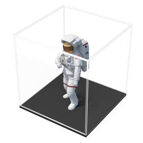 Qimond 795063564025 Display Case With Black Acrylic Base For Collectibles Box Lid Cute Sta