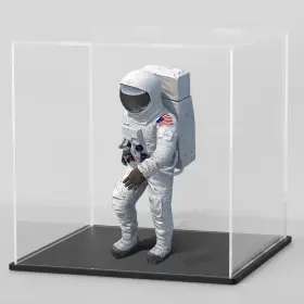 Qimond 795063871666 Display Case With Black Acrylic Base For Collectibles Box Lid Cute Sta