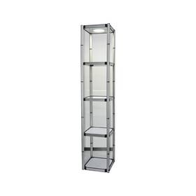 Qomolangma 0113002746600/0113002391500 Us 81.1 Inch Portable Aluminum Display Case With Shelves Top Light And Clear Panels