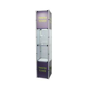 Qomolangma 0113002746600 Us Stock 81.1in Square Portable Spiral Tower Display Case With Shelves And Panels