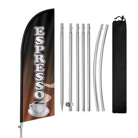 Qsum Qsum24111913 Espresso Flag For Business 8ft Polyester Advertising Swooper W