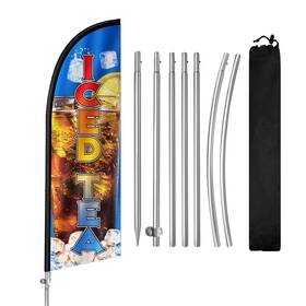 Qsum Qsum24112950 Iced Tea Flag For Business 8ft Signs Polyester Advertising Swooper