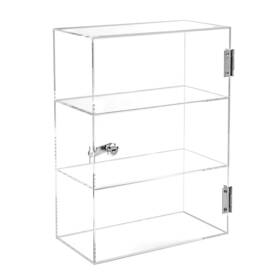 Qtlilmnt 11.81 5.9 15.75 Acrylic Display Case With Lock Key Countertop Clear Showcase D