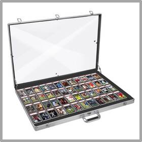 Qtyord 313028487488 Aluminum Glass Display Case For Cards - Xl Large Table Top Lock