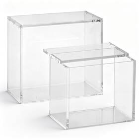 Qunclay Wv-qunclay-4724 2 Acrylic Display Boxes Transparent Protective Cover 6mm Thick Acryli