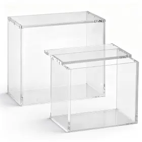 Wv-qunclay-4724 Qunclay 2 Acrylic Display Boxes Transparent Protective Cover 6mm Thick Acryli