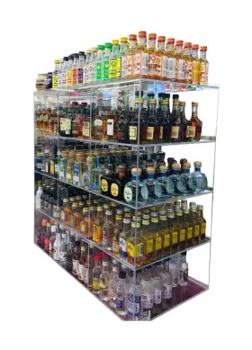 Rcs Plastics 740016417422 Commercial Retail Display For Mini Sampler 50ml Liquor Shot Airplane Bottles
